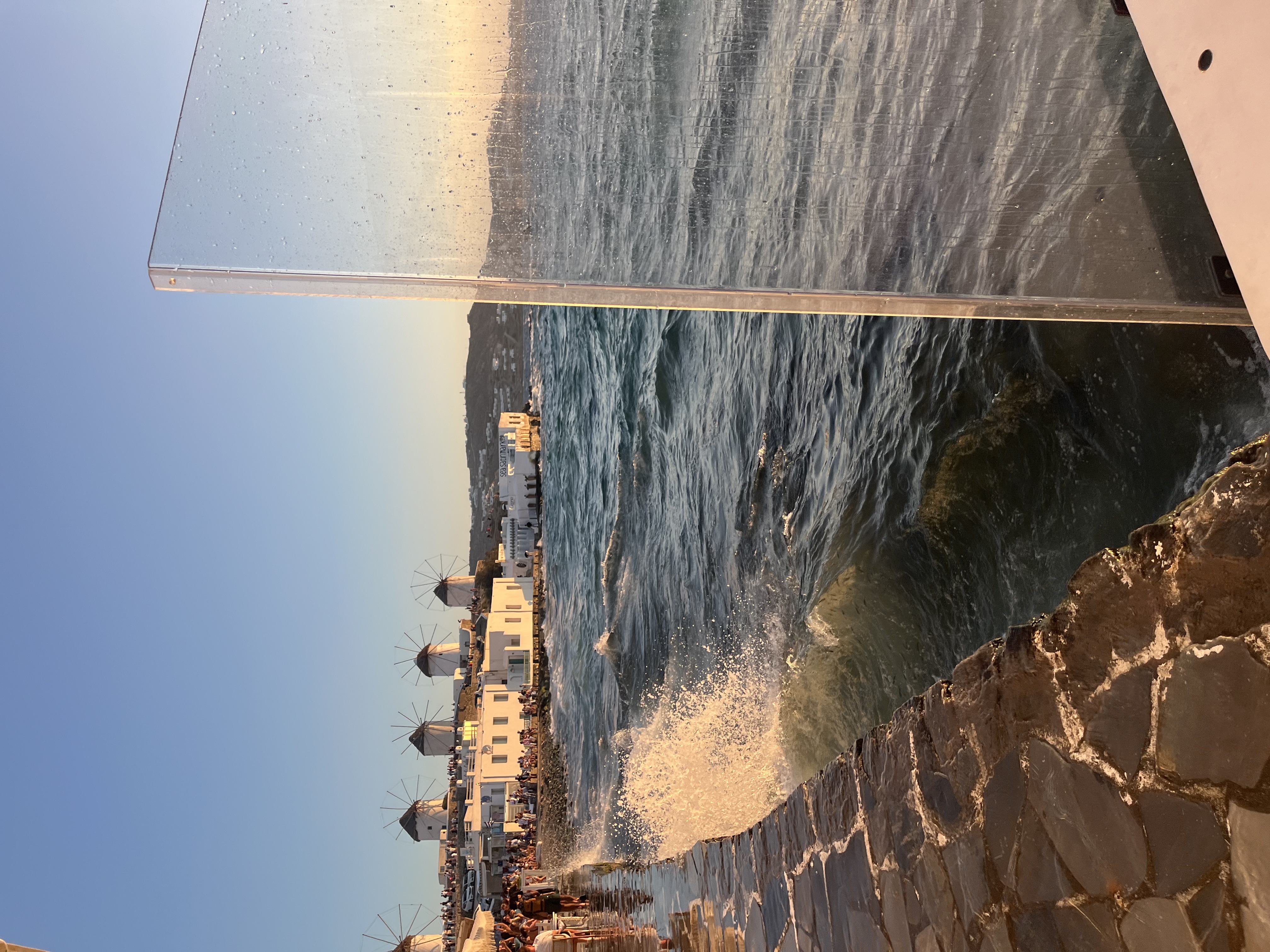 Mykonos windmills at sunset